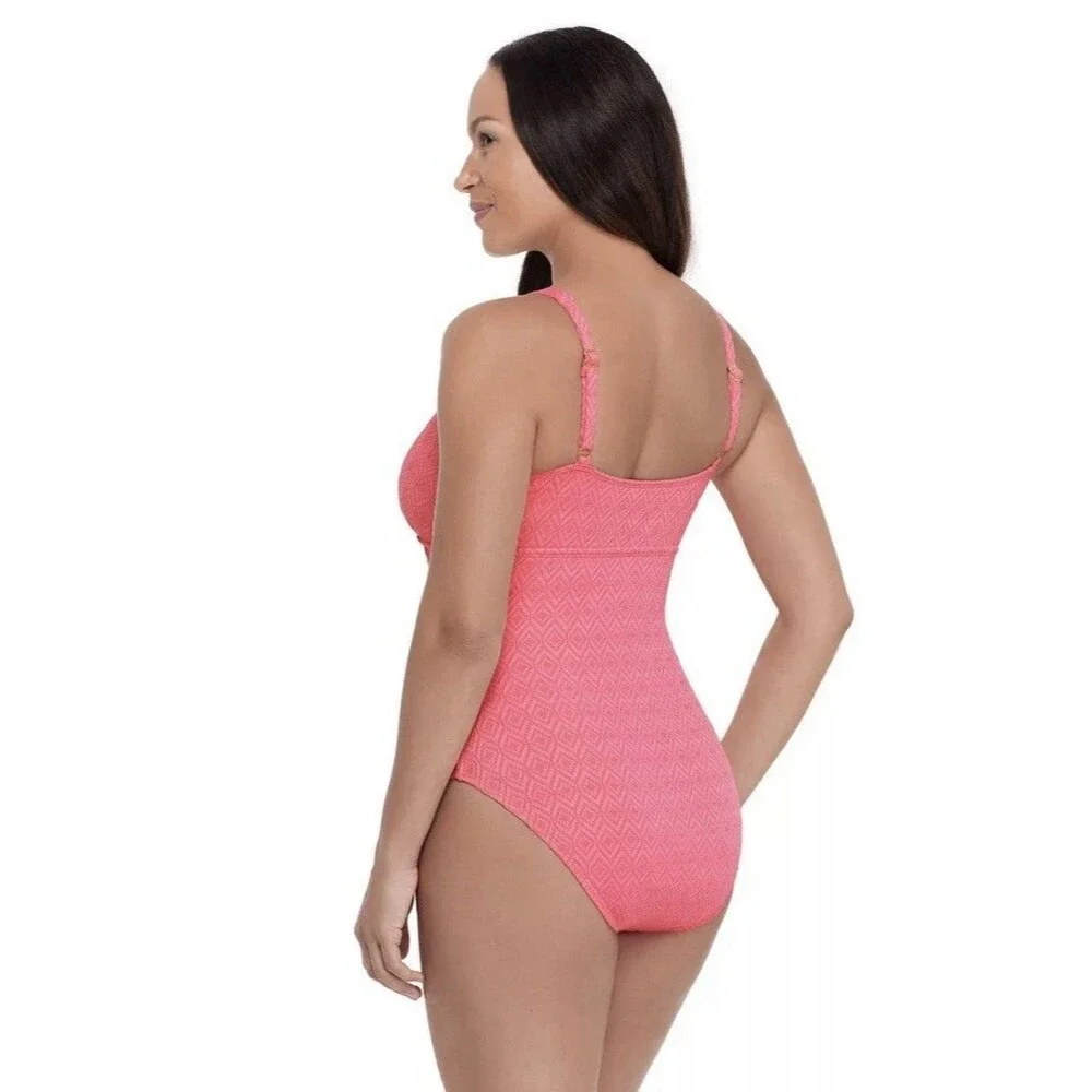 Women’s Bal Harbour Crossover One-Piece Swimsuit Size 12 Guava